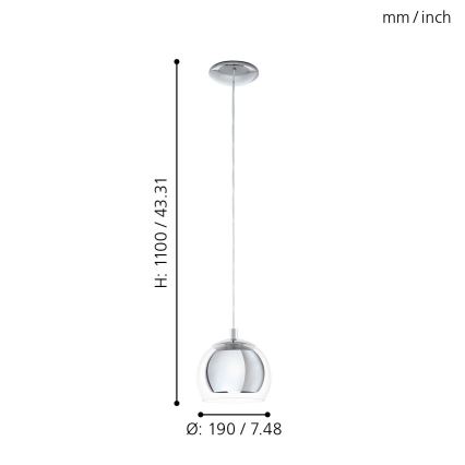 Eglo 94592 - Lustr ROCAMAR 1xE27/60W/230V