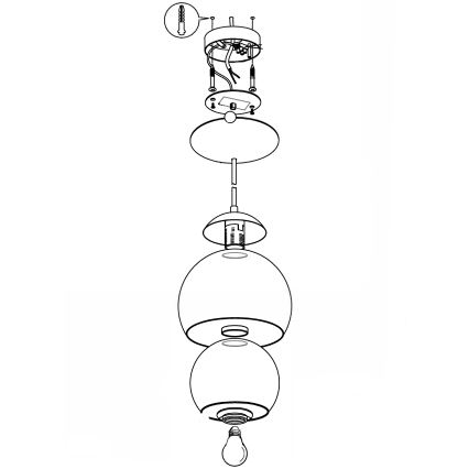 Eglo 94592 - Lustr ROCAMAR 1xE27/60W/230V