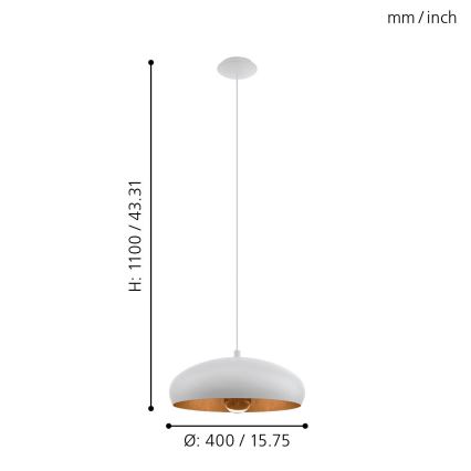 Eglo 94606 - Lustr MOGANO 1xE27/60W/230V