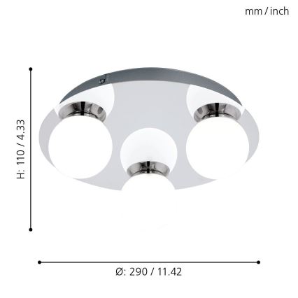 Eglo 94629 - LED koupelnové svítidlo MOSIANO 3xLED/3,3W/230V IP44