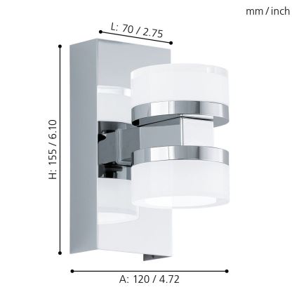Eglo - LED Koupelnové nástěnné svítidlo 2xLED/4,5W/230V IP44