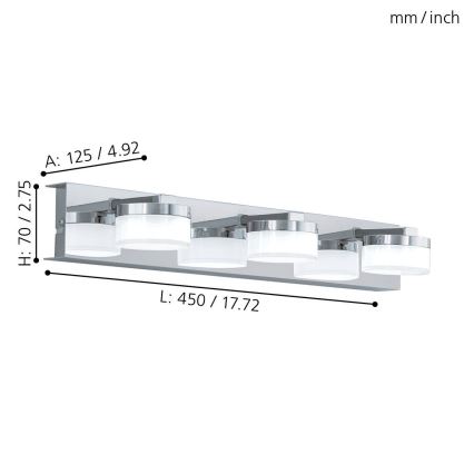 Eglo - LED koupelnové nástěnné svítidlo 3xLED/4,5W/230V IP44