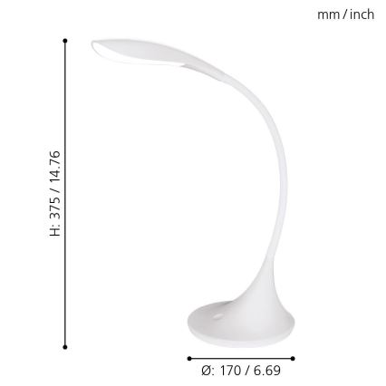 Eglo - LED stmívatelná stolní lampa 1xLED/4,5W/230V bílá