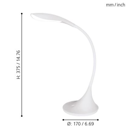 Eglo 94674 - LED stmívatelná stolní lampa DAMBERA 1xLED/4,5W/230V bílá