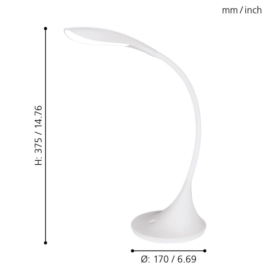 Eglo - LED stmívatelná stolní lampa 1xLED/4,5W/230V bílá