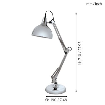 Eglo 94702 - Stolní lampa BORGILLIO 1xE27/40W/230V