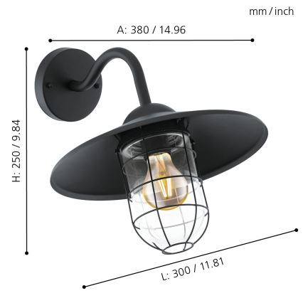 Eglo 94792 - Venkovní svítidlo MELGOA 1xE27/60W/230V IP44