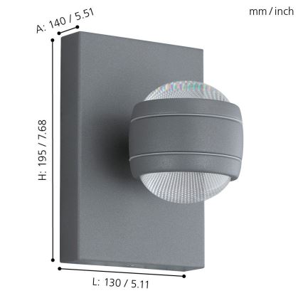 Eglo - LED venkovní svítidlo 2xLED/3,7W/230V IP44