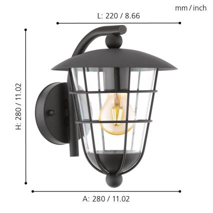 Eglo 94841 - LED Venkovní svítidlo PULFERO 1xE27/8,5W/230V IP44