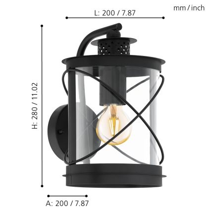 Eglo - Venkovní svítidlo 1xE27/60W/230V IP44