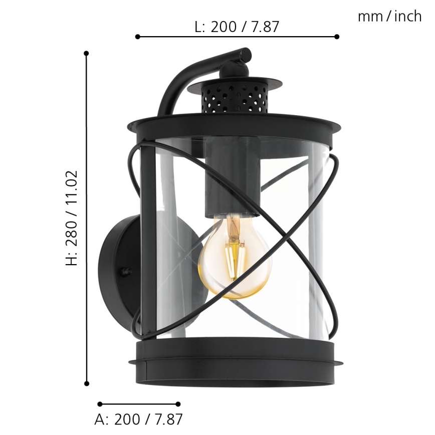 Eglo - Venkovní svítidlo 1xE27/60W/230V IP44