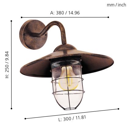 Eglo 94863 - Venkovní svítidlo MELGOA 1xE27/60W/230V IP44