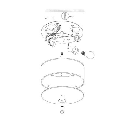 Eglo 94921 - Stropní svítidlo PASTERI 3xE27/60W/230V