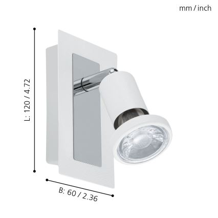 Eglo 94958 - LED Bodové svítidlo SARRIA 1xGU10-LED/5W/230V