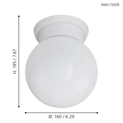 Eglo 94973 - Stropní svítidlo DURELO 1xE27/28W/230V