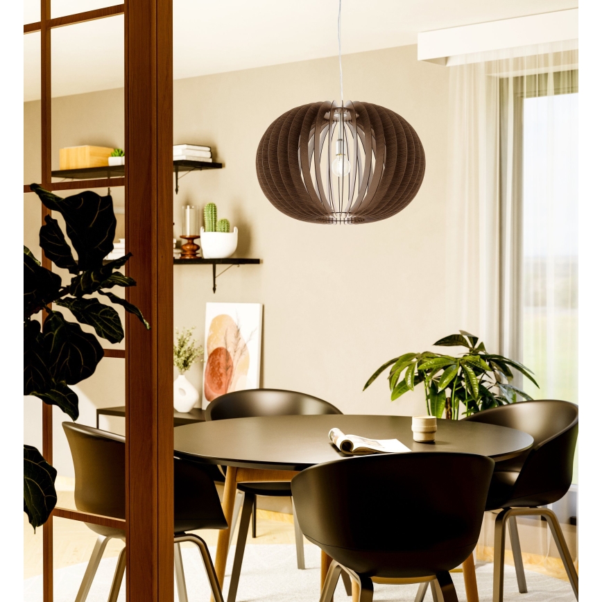 Eglo 95026 - Lustr na lanku STELLATO 1xE27/60W/230V pr. 70 cm hnědá