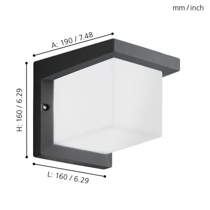 Eglo - Venkovní nástěnné svítidlo LED/10W/230V IP54