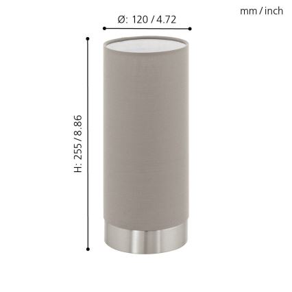 Eglo - Stmívatelná stolní lampa 1xE27/40W/230V taupe