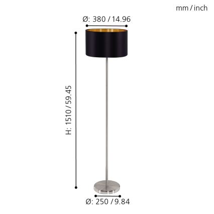 Eglo 95169 - Stojací lampa MASERLO 1xE27/60W/230V