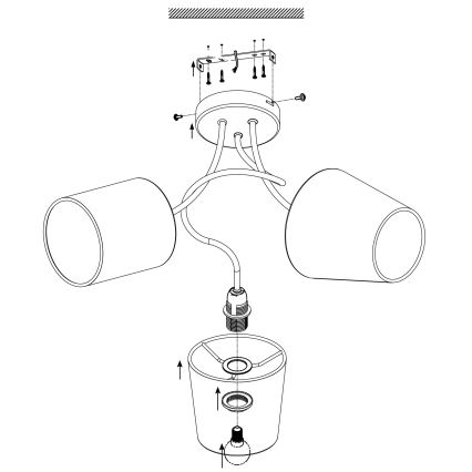 Eglo 95192 - Stropní svítidlo ALMEIDA 3xE14/40W/230V