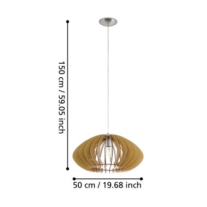 Eglo 95257 - Lustr COSSANO 2 1xE27/60W/230V