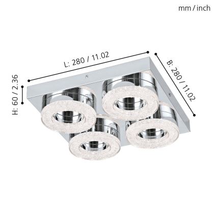 Eglo - LED Stropní svítidlo 4xLED/4W/230V