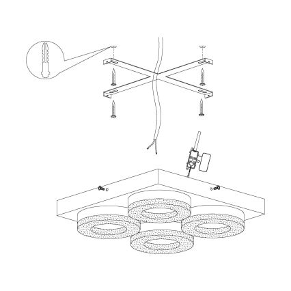 Eglo - LED Stropní svítidlo 4xLED/4W/230V