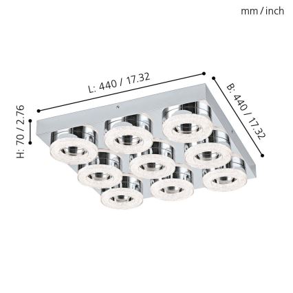 Eglo 95665 - LED Stropní svítidlo FRADELO 9xLED/4W/230V