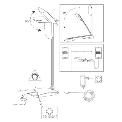 Eglo - LED Stmívatelná stolní lampa LED/4,5W/USB