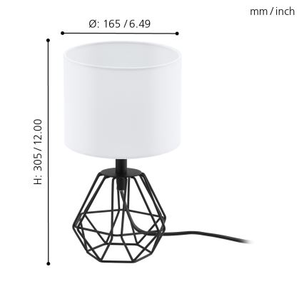 Eglo 95789- Stolní lampa CARLTON 2 1xE14/60W/230V