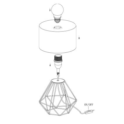 Eglo 95789- Stolní lampa CARLTON 2 1xE14/60W/230V