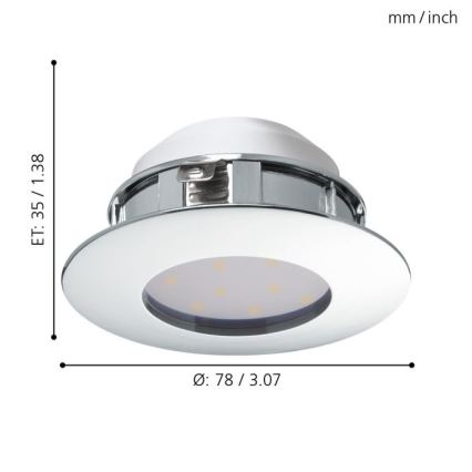Eglo - SADA 3x LED podhledové svítidlo PINEDA LED/4,9W/230V