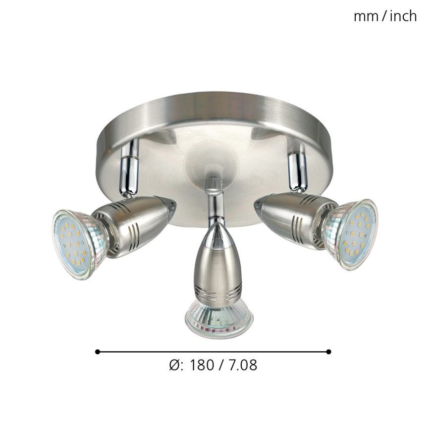 Eglo - LED Bodové svítidlo 3xGU10-LED/3W/230V