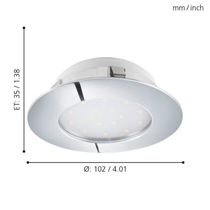 Eglo 95888- LED podhledové svítidlo PINEDA 1xLED/12W/230V