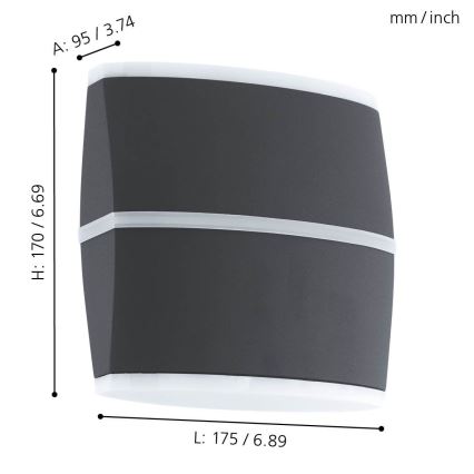 Eglo - LED Venkovní nástěnné svítidlo 2xLED/6W IP44