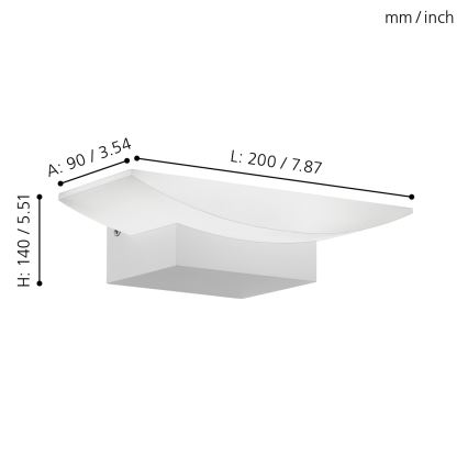 Eglo 96037 - LED nástěnné svítidlo METRASS 1xLED/5,6W/230V