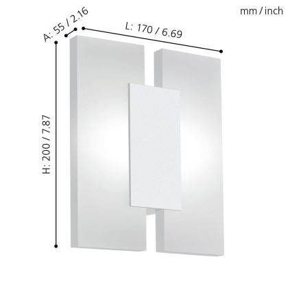 Eglo 96042 - LED nástěnné svítidlo METRASS 2 2xLED/4,5W/230V