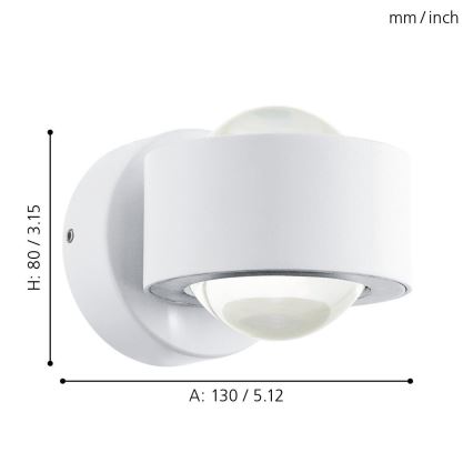 Eglo 96048 - LED nástěnné svítidlo ONO 2 2xLED/2,5W/230V