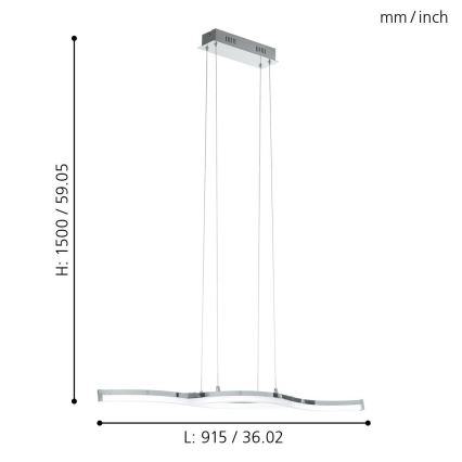 Eglo 96101 - LED lustr LASANA 2 2xLED/10,5W/230V