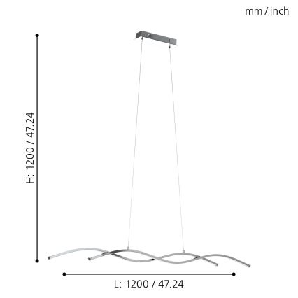 Eglo 96104 - LED lustr LASANA 2 2xLED/14W/230V