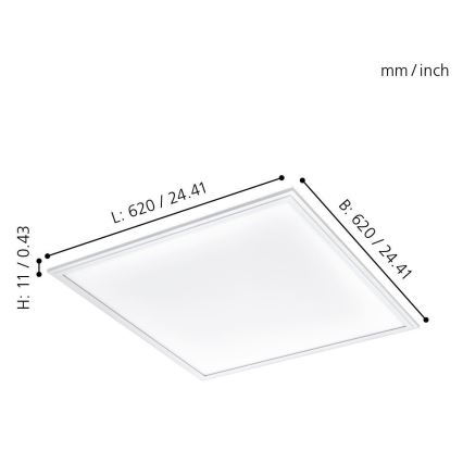 Eglo 96154 - LED stropní panel SALOBRENA LED/40W/230V