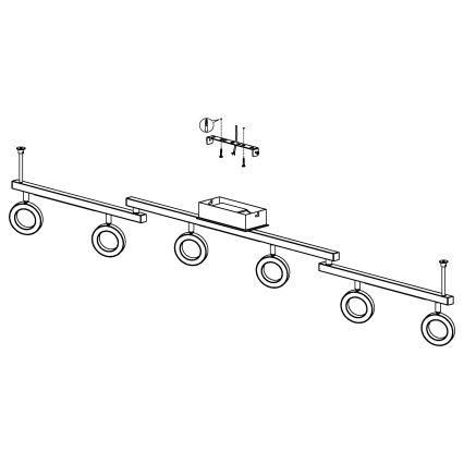 Eglo 96183 - Bodové svítidlo CARDILLIO 1 6xLED/3,2W + 3xLED/3,3/230V