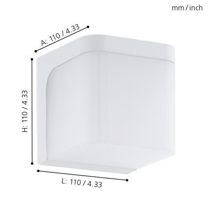 Eglo - LED Venkovní nástěnné svítidlo LED/4,9W/230V IP44