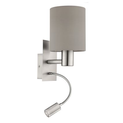 Eglo - LED Flexibilní svítidlo 1xE27/40W+LED/3,8W taupe