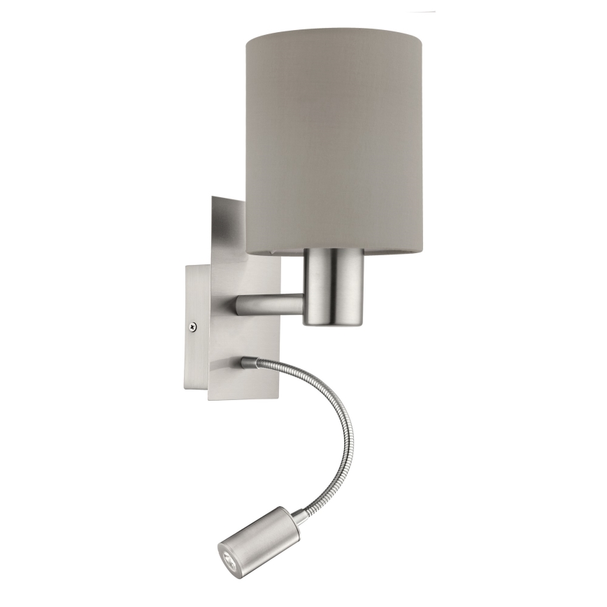 Eglo - LED Flexibilní svítidlo 1xE27/40W+LED/3,8W taupe
