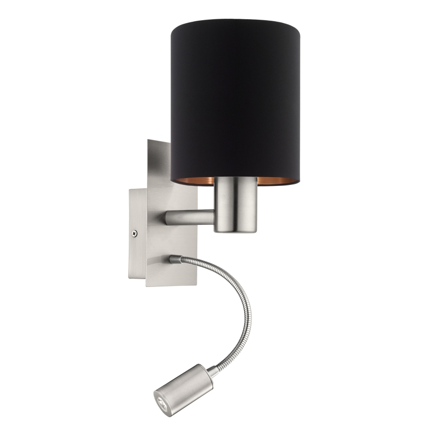 Eglo - LED Flexibilní svítidlo 1xE27/40W+LED/3,8W černá