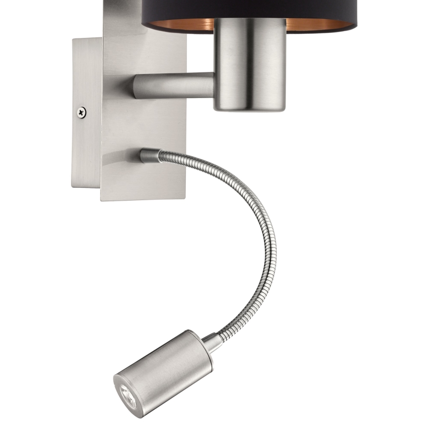 Eglo - LED Flexibilní svítidlo 1xE27/40W+LED/3,8W černá