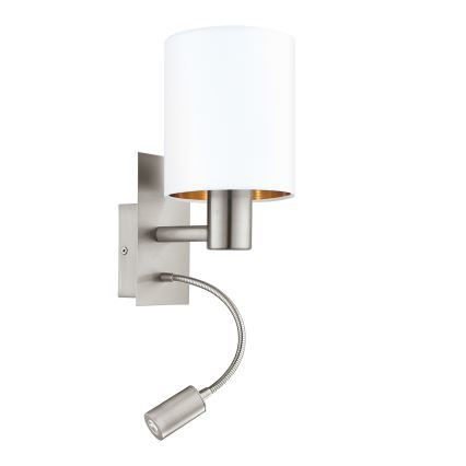 Eglo - LED Flexibilní svítidlo 1xE27/40W+LED/3,8W bílá