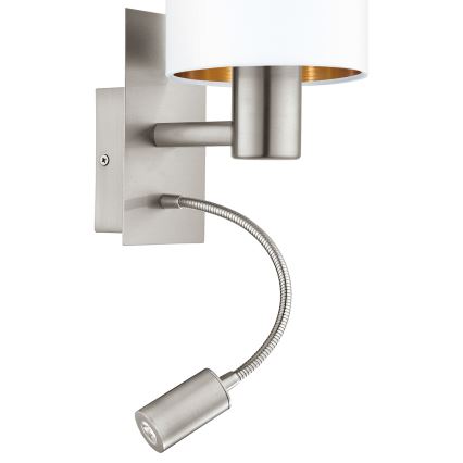 Eglo - LED Flexibilní svítidlo 1xE27/40W+LED/3,8W bílá