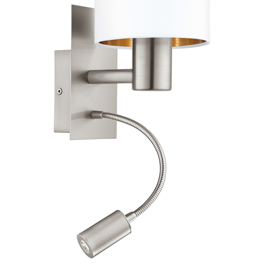 Eglo - LED Flexibilní svítidlo 1xE27/40W+LED/3,8W bílá